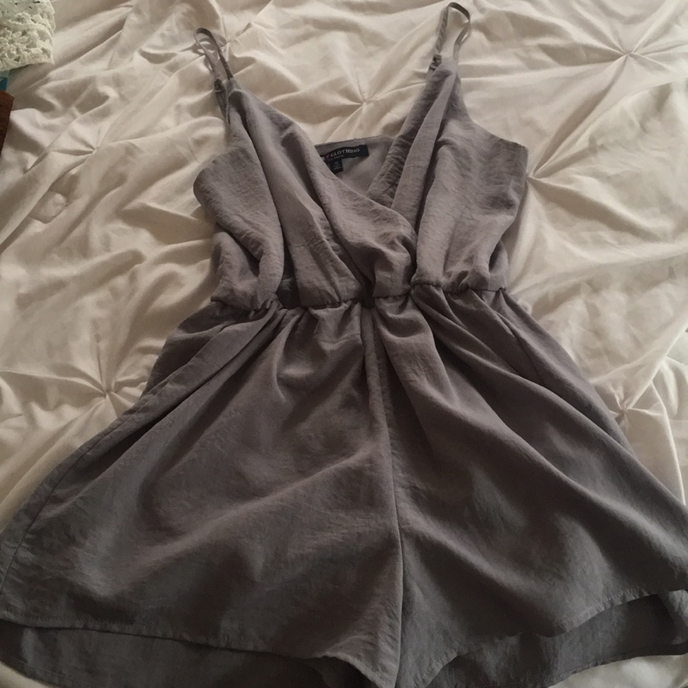 Blue-ish/grey shorts romper